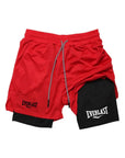 Marco - Shorts deportivos de doble capa con estampado