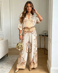 Rosalind - Conjunto de dos piezas floral con pantalón