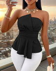 Agnese - Top bustier con volante escultural