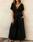 Queenie - Jumpsuit cuello en V, cintura alta
