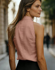 BIANCA | Top de lino con refinada simplicidad