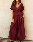 Queenie - Jumpsuit cuello en V, cintura alta