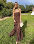Yolanda - Vestido de fiesta de chiffon sin tirantes