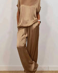 BEATRICE | Conjunto Elegante de Satén con Pantalones Fluidos