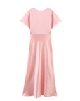 Camila - Vestido midi de satén con escote en V