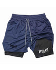 Marco - Shorts deportivos de doble capa con estampado