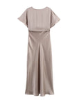 Camila - Vestido midi de satén con escote en V