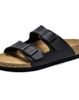 Bastian - Sandalias slide de gamuza y corcho