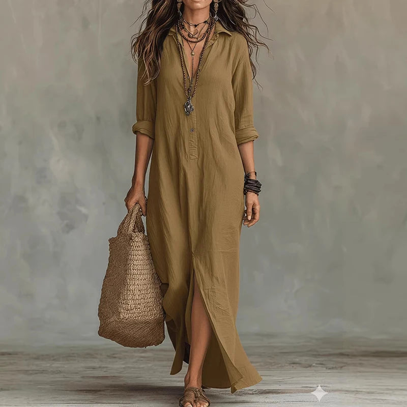 VITTORIA | ABITO CAMICIA LUNGO DAL MOVIMENTO NATURALE