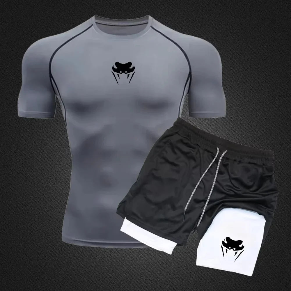 Gianni - Conjunto de playera y shorts de compresión