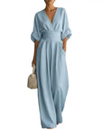 Elisa - Jumpsuit drapeado con encanto contemporáneo