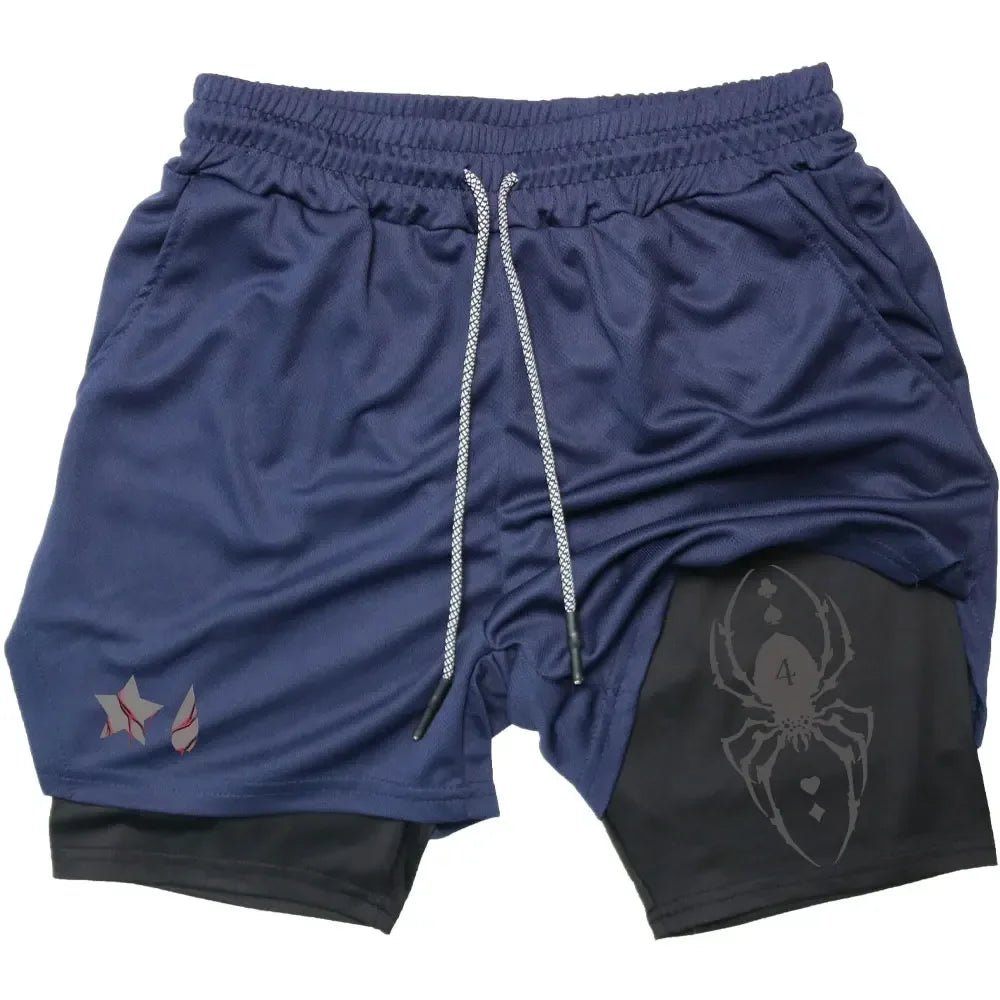 Fabio - Shorts de entrenamiento 2 en 1 con compresión