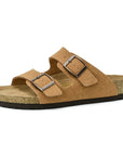 Bastian - Sandalias slide de gamuza y corcho