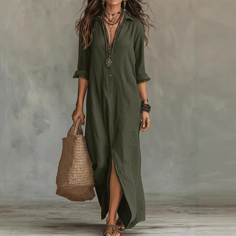 VITTORIA | ABITO CAMICIA LUNGO DAL MOVIMENTO NATURALE