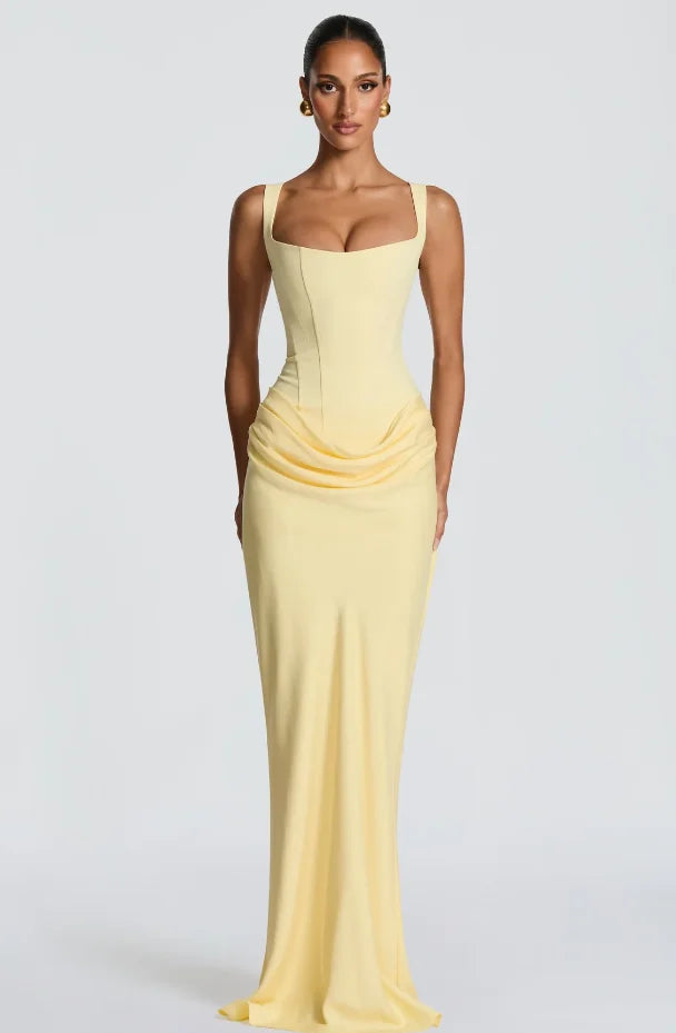 MIRELLA | ABITO MIDI ELEGANTE CON PLISSÉ MORBIDO
