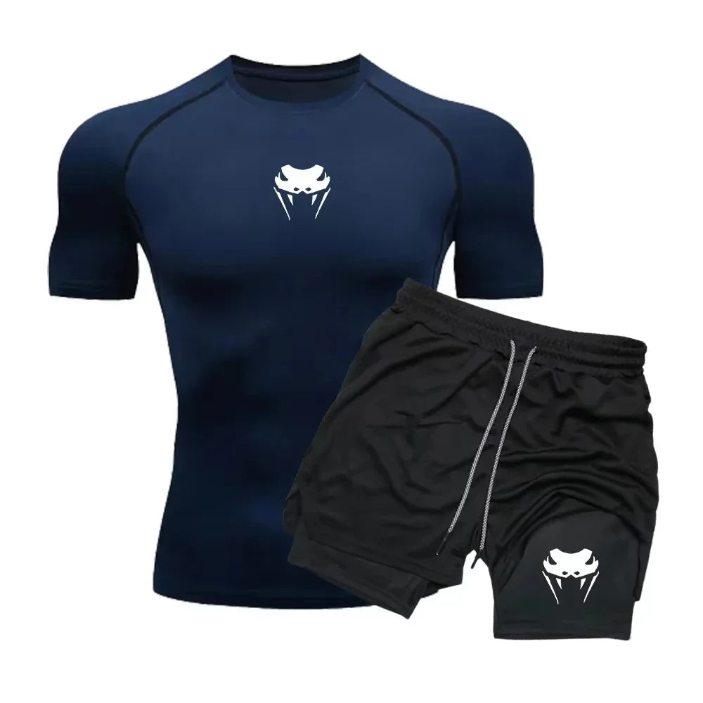 Gianni - Conjunto de playera y shorts de compresión