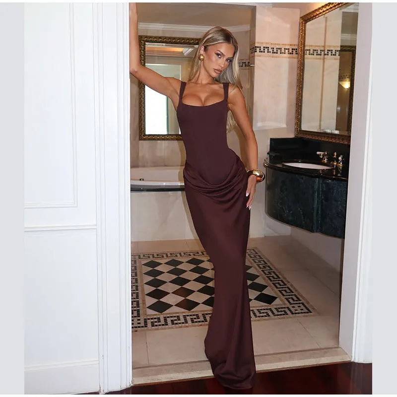 MIRELLA | ABITO MIDI ELEGANTE CON PLISSÉ MORBIDO