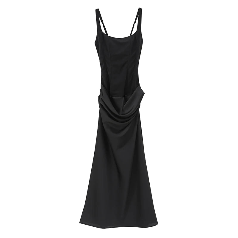 MIRELLA | ABITO MIDI ELEGANTE CON PLISSÉ MORBIDO