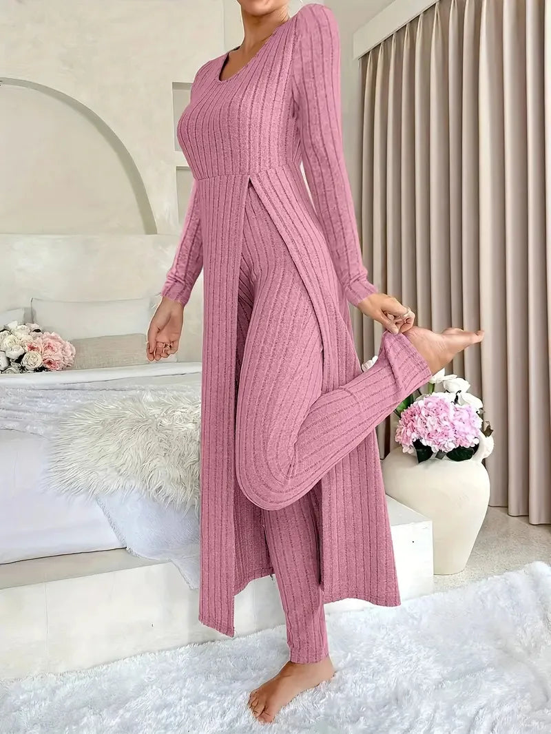 Willa - Conjunto de top largo y pantalón entallado