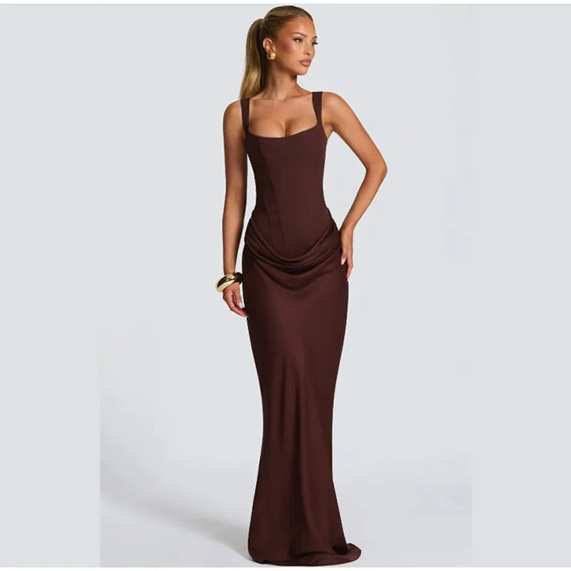 MIRELLA | ABITO MIDI ELEGANTE CON PLISSÉ MORBIDO