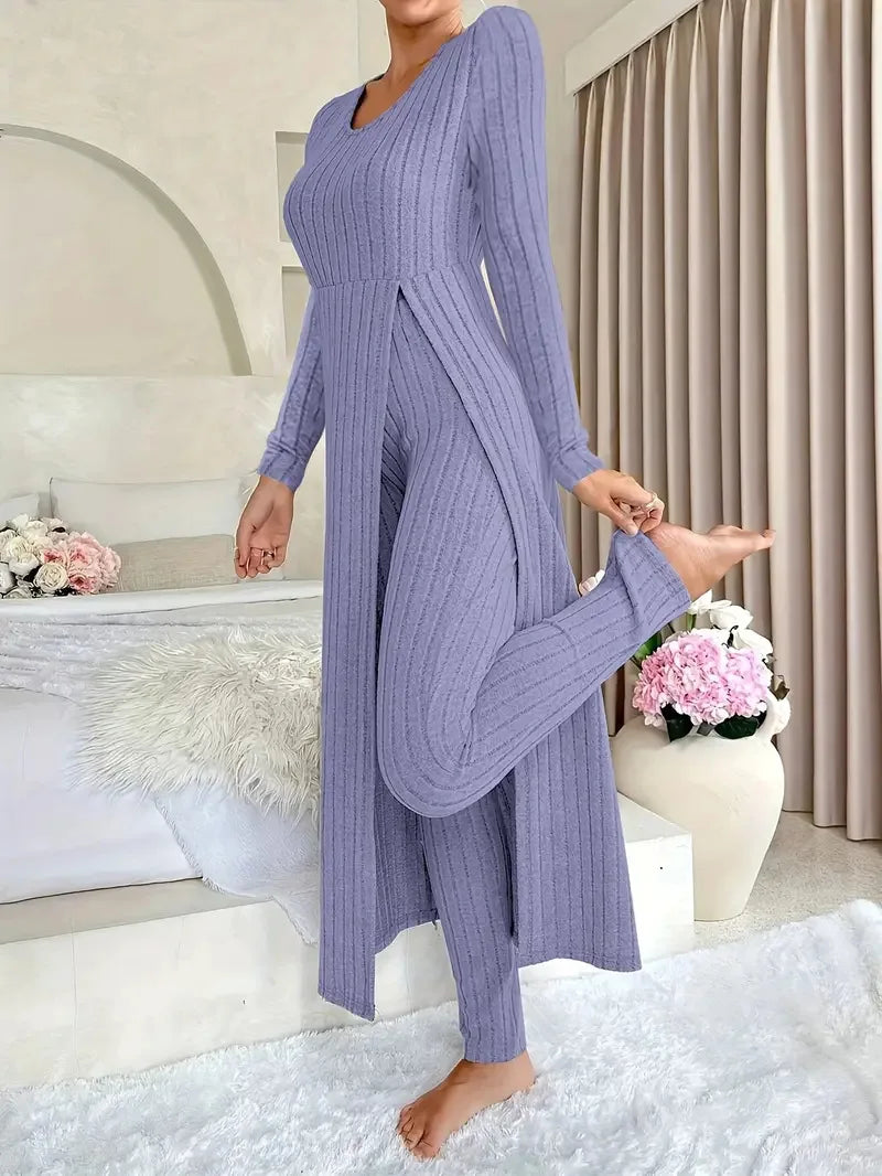 Willa - Conjunto de top largo y pantalón entallado
