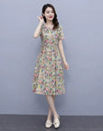 PENELOPE | Vestido midi con estampado floral y bolsillos