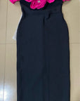 Delphine - Vestido bandage floral con hombros descubiertos