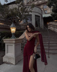 Yolanda - Vestido de fiesta de chiffon sin tirantes