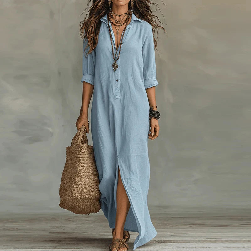 VITTORIA | ABITO CAMICIA LUNGO DAL MOVIMENTO NATURALE