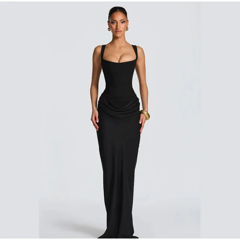 MIRELLA | ABITO MIDI ELEGANTE CON PLISSÉ MORBIDO