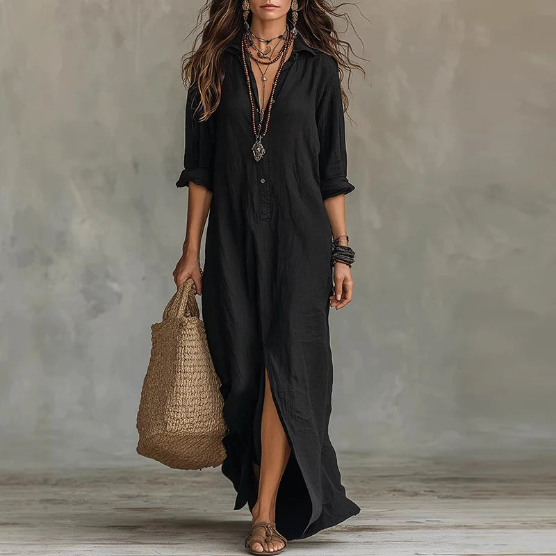 VITTORIA | ABITO CAMICIA LUNGO DAL MOVIMENTO NATURALE