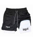Marco - Shorts deportivos de doble capa con estampado