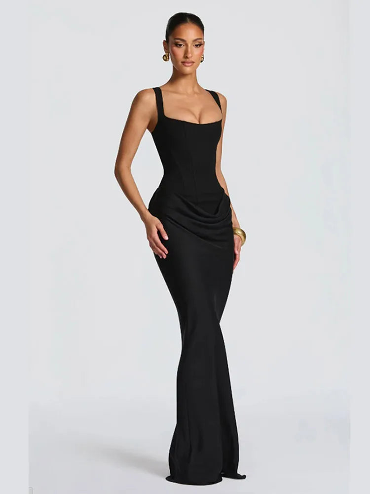 MIRELLA | ABITO MIDI ELEGANTE CON PLISSÉ MORBIDO