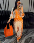 Rosalind - Conjunto de dos piezas floral con pantalón