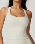 PAOLA | Camiseta sin mangas de algodón cepillado con espalda de nadador