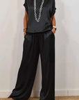 BEATRICE | Conjunto Elegante de Satén con Pantalones Fluidos