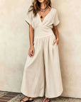 Queenie - Jumpsuit cuello en V, cintura alta