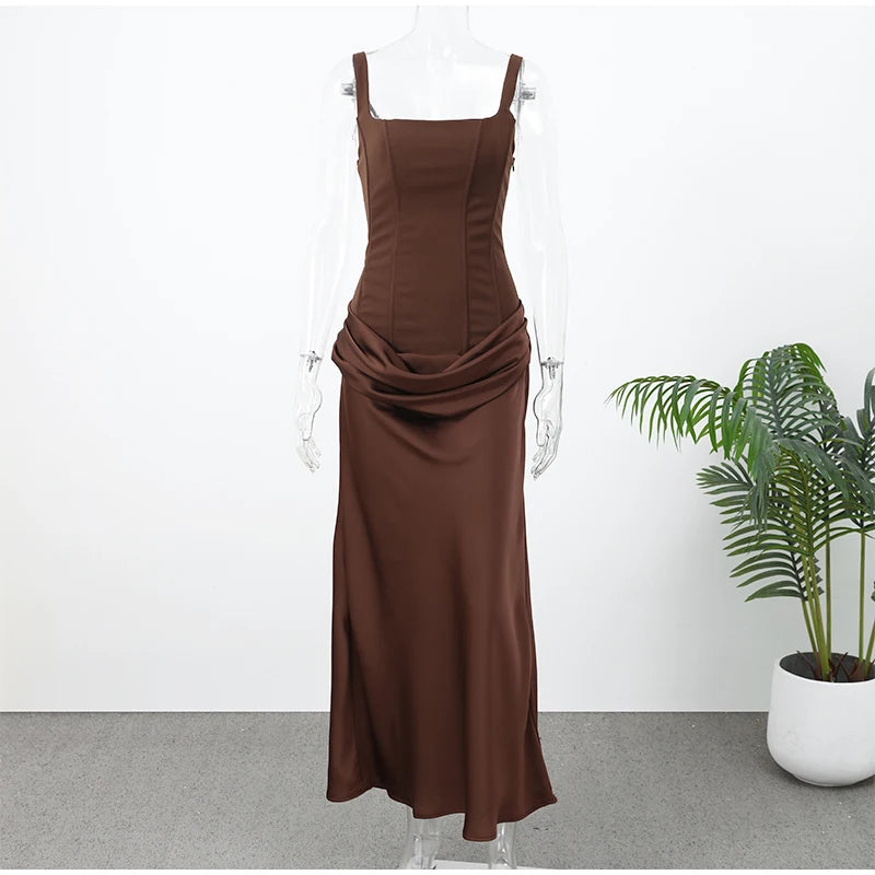 MIRELLA | ABITO MIDI ELEGANTE CON PLISSÉ MORBIDO