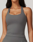 PAOLA | Camiseta sin mangas de algodón cepillado con espalda de nadador