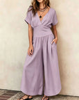 Queenie - Jumpsuit cuello en V, cintura alta
