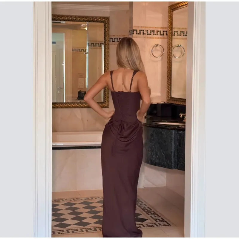 MIRELLA | ABITO MIDI ELEGANTE CON PLISSÉ MORBIDO