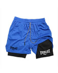 Marco - Shorts deportivos de doble capa con estampado