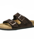 Bastian - Sandalias slide de gamuza y corcho
