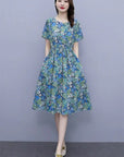 PENELOPE | Vestido midi con estampado floral y bolsillos